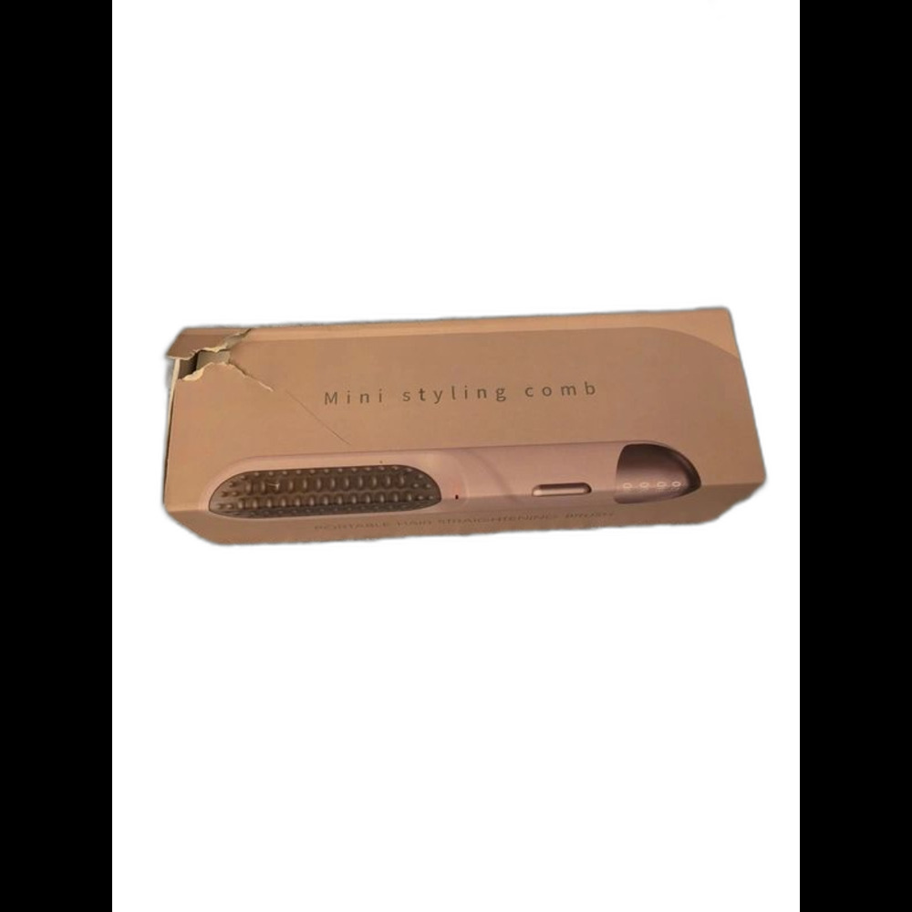 Portable Mini Hair Straightening Brush Pink
